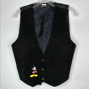 Vintage Mickey Unlimited Mickey Mouse Black Leather Vest M/L